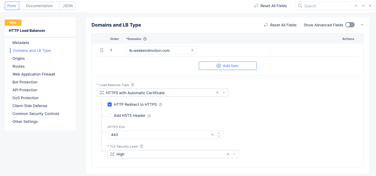 Figure: Load Balancer Setup