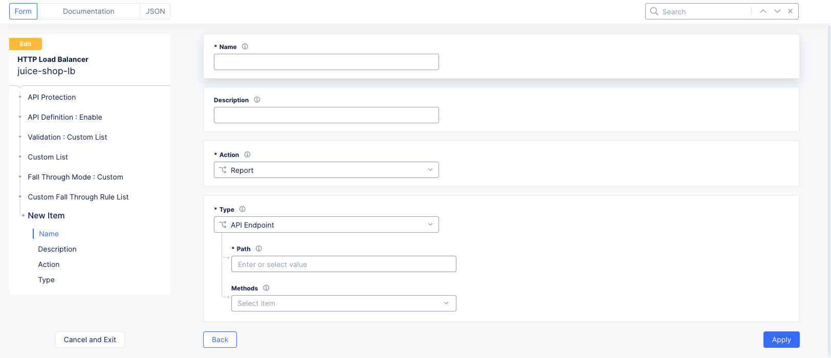 Figure: Custom Fall Through