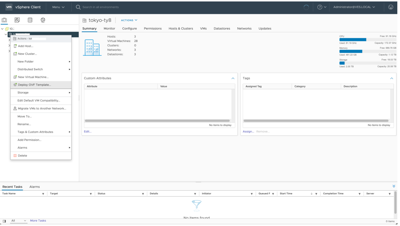 Figure: Deploy the OVF template