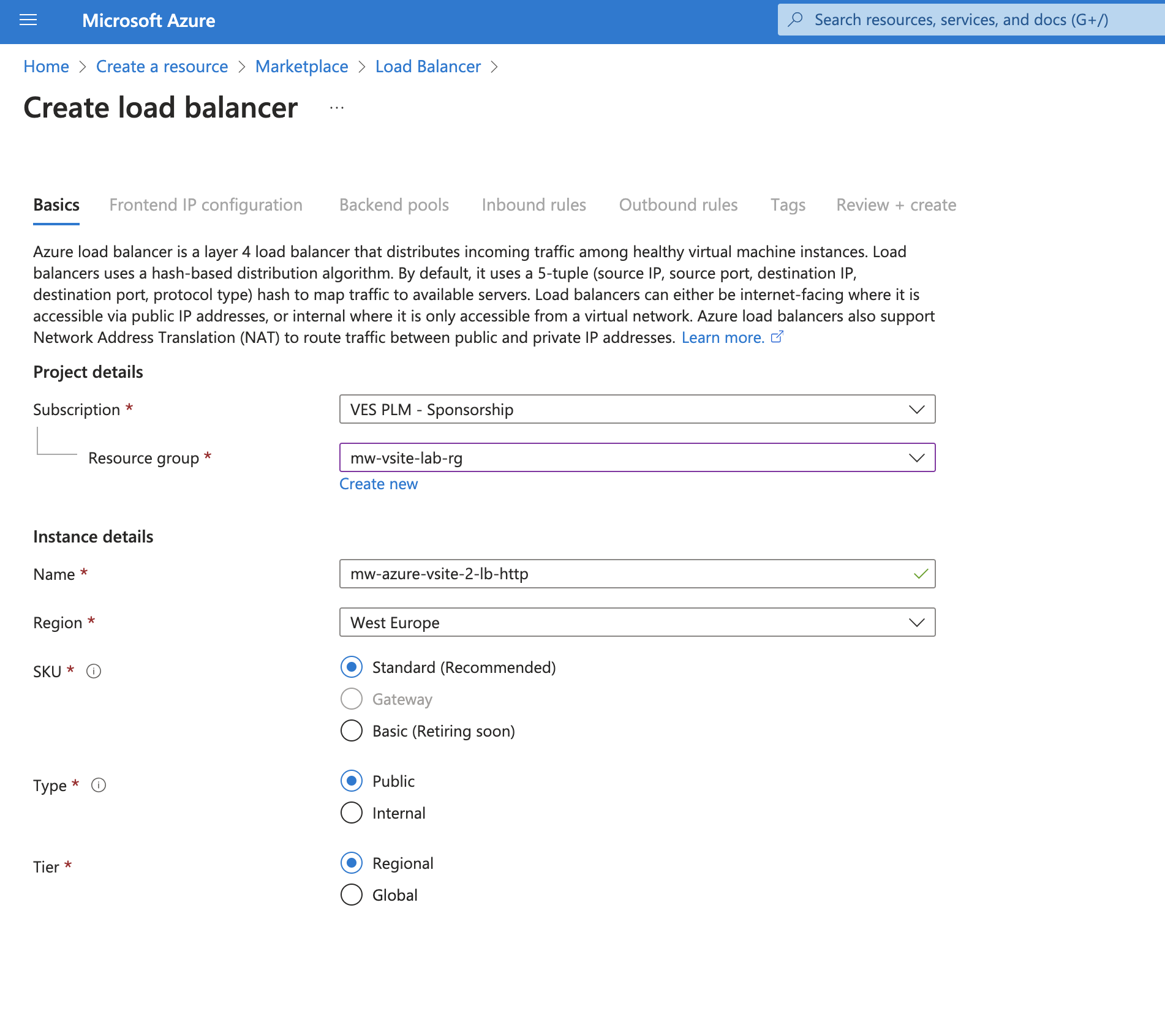 Figure: Set NLB Type
