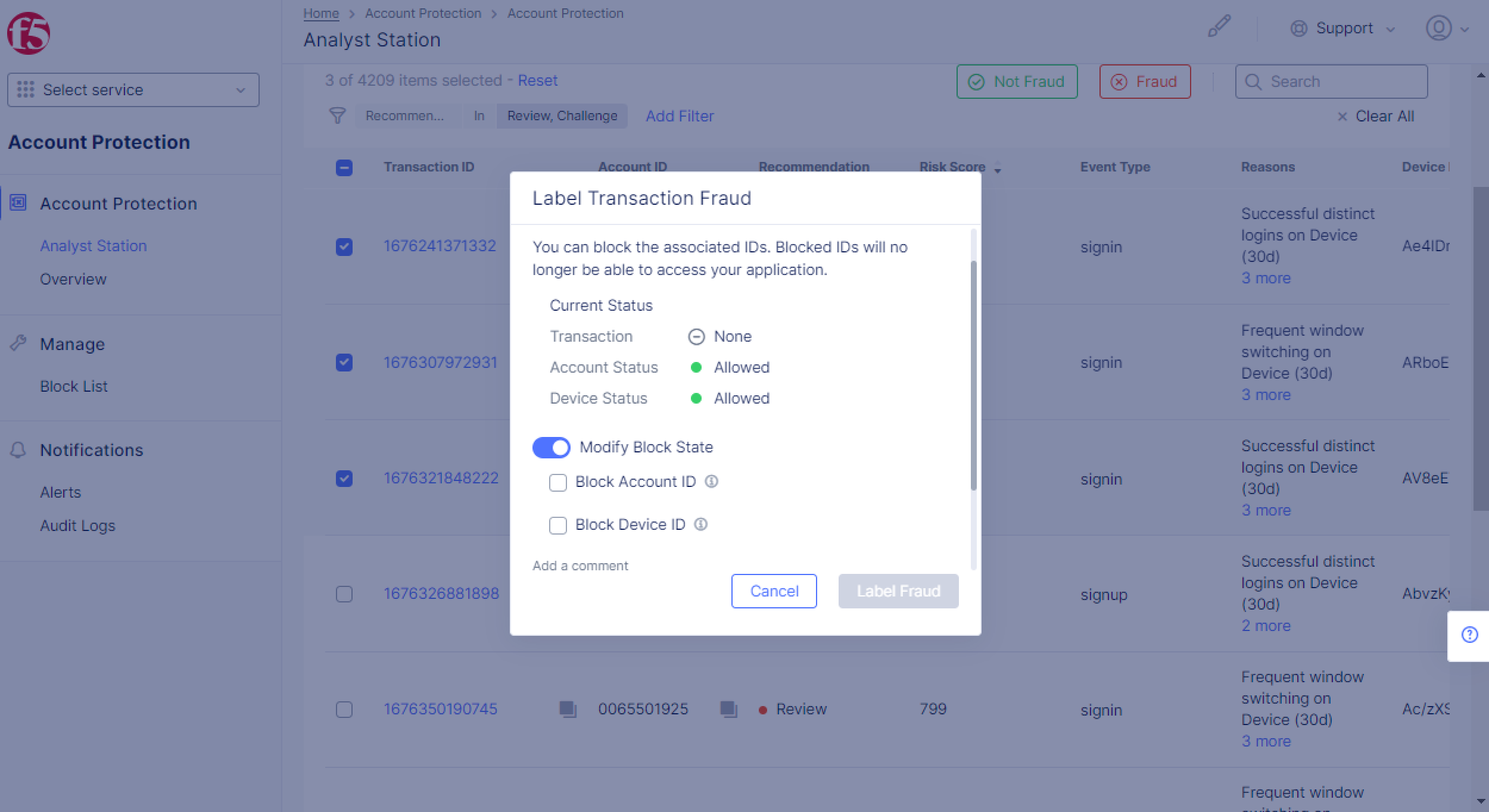 Figure: Enable Modify Block State