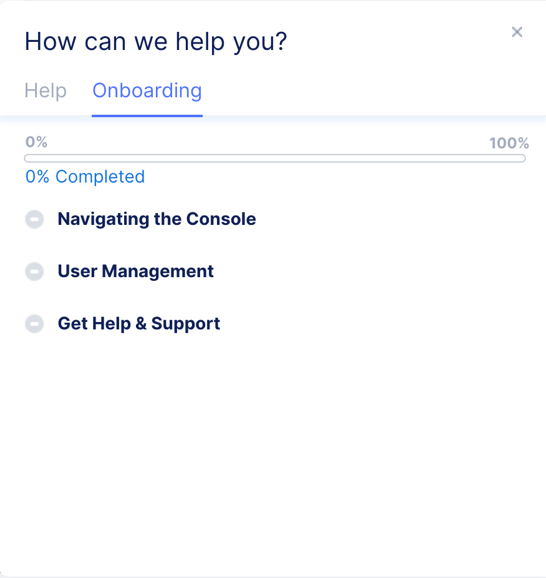 Figure: CoA Onboarding Tab